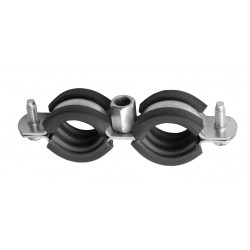 uchwyt metalowy podwójny 3/4' 26-28mm z gumą