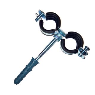 uchwyt metalowy podwójny 3/4" z gumą + śruba + kołek. Diamond