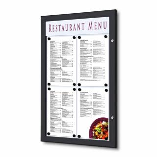 Gablota na menu z panelem na logo czarna
