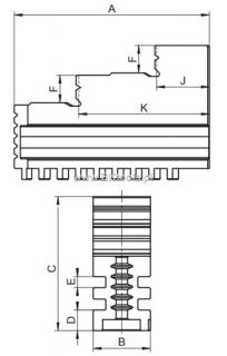 SZCZĘKI JEDNOLITE TWARDE KPL SJZ 3202-160 BISON