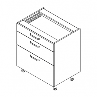 Szafka z 3 szufladami wzmocniona 70 cm KAMMONO P2