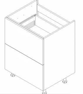 Szafka zabudowa płyty 60 cm 2 szuflady KAMMONO K2