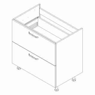 Szafka zabudowa płyty 80 cm 2 szuflady KAMMONO F