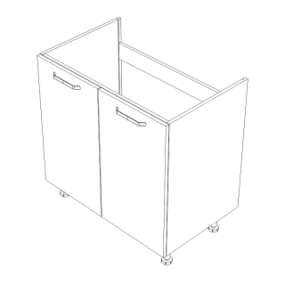 Szafka zlewozmywakowa 80 cm, 2 drzwi KAMMONO P4