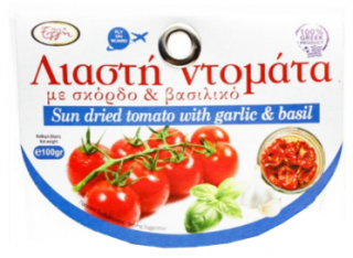 Suszone pomidory z bazylią i czosnkiem 100g