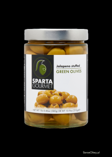 Zielone oliwki nadziewane Jalapeno SPARTA 580g