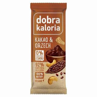 Baton owocowy - kakao i orzech Dobra Kaloria 35g. Dobra Kaloria