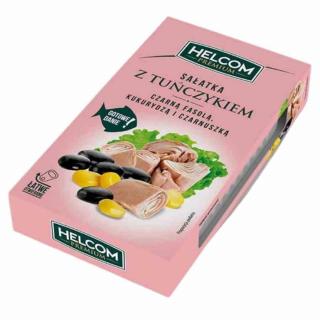 Sałatka z tuńczykiem, kukurydzą, czarną fasolą i czarnuszką Helcom Premium 140g. Helcom Premium