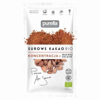 Surowe kruszone ziarna kakao Purella Superfoods BIO 21g. Purella