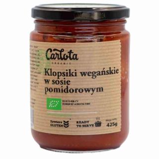 Wegańskie klopsiki w sosie pomidorowym Carlota Organic BIO, 425g. Carlota Organic