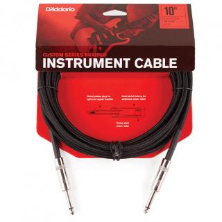 D'Addario Custom Series Braided Instrument Cable Black 3m