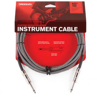 D'Addario Custom Series Braided Instrument Cable Grey 3 m