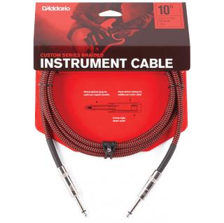 D'Addario Custom Series Braided Instrument Cable Red 3m