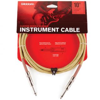 D'Addario Custom Series Braided Instrument Cable Tweed 3m