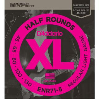 D'Addario ENR71-5 (45-130) Half Rounds Long Scale