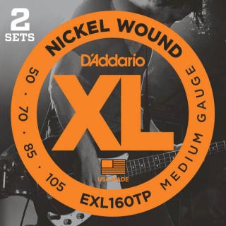 Dwupak Strun D'Addario EXL160TP (50-105) Nickel Wound