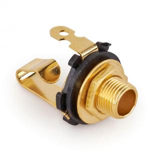 Gniazdo Montażowe MEC Jack Mono 6.3 mm Złoty