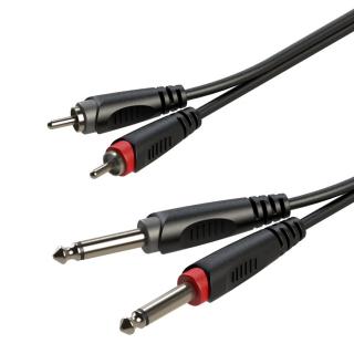 Kabel Roxtone 2 x Jack 6.3 mm - 2 x RCA 1 m