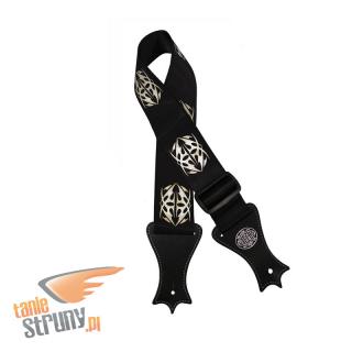Pasek Gitarowy Gaucho Icon Czarny Nylon Biała Maska