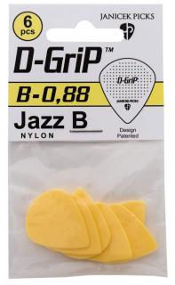 Zestaw 6 kostek D-GRIP Jazz B 0.88 mm