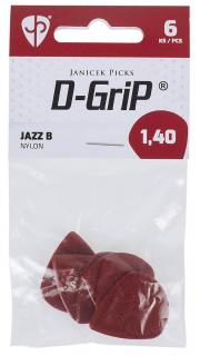 Zestaw 6 Kostek D-GRIP Jazz B 1.40 mm