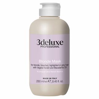 3DELUXE MASKA DO WŁOSÓW BLOND ROZJAŚNIANYCH I SIWYCH Z KERATYNĄ I OLEJKIEM MACADAMIA 250 ML