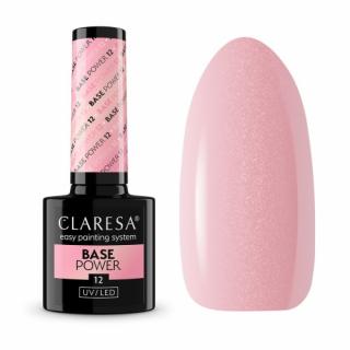 CLARESA BAZA POWER BASE 12 HYBRYDOWA NUDE RÓŻOWA Z DROBINKAMI 5 G
