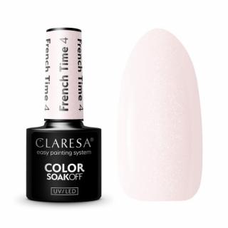 CLARESA FRENCH TIME 4 LAKIER HYBRYDOWY JASNY RÓŻ Z BROKATEM 5 G