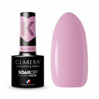CLARESA KISS ME 1 LAKIER HYBRYDOWY PUDROWY RÓŻ 5 G