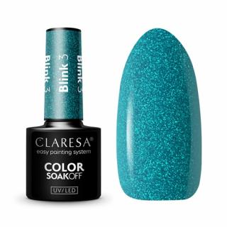 CLARESA LAKIER HYBRYDOWY DO PAZNOKCI UV/LED TURKUSOWY BROKAT 3 BLINK 5G