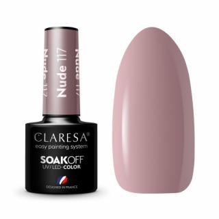 CLARESA NUDE 117 LAKIER HYBRYDOWY BEŻ I FIOLET 5 G