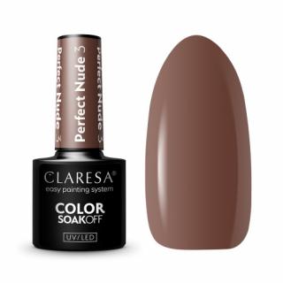 CLARESA PERFECT NUDE 3 LAKIER HYBRYDOWY CZEKOLADOWY BRĄZ 5 G