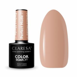 CLARESA PERFECT NUDE 7 LAKIER HYBRYDOWY DO PAZNOKCI BEŻOWY KARMEL 5 G
