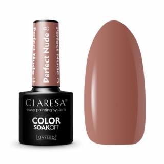 CLARESA PERFECT NUDE 8 LAKIER HYBRYDOWY KARMEL CZEKOLADA 5 G