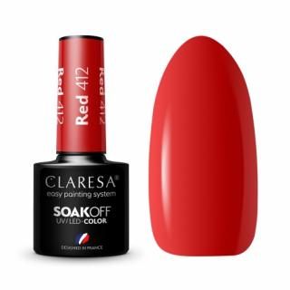 CLARESA RED 412 LAKIER HYBRYDOWY GŁĘBOKA CZERWIEŃ 5 G