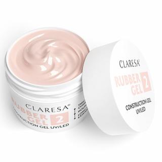 CLARESA RUBBER GEL 2 CIEPŁY JASNY RÓŻ ŻEL BUDUJĄCY SAMOPOZIOMUJĄCY 12 G