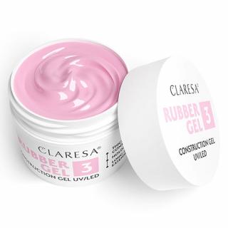 CLARESA RUBBER GEL 3 CHŁODNY RÓŻ ŻEL BUDUJĄCY SAMOPOZIOMUJĄCY 12 G