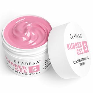 CLARESA RUBBER GEL 5 ŚREDNI RÓŻ ŻEL BUDUJĄCY SAMOPOZIOMUJĄCY 12 G