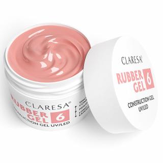 CLARESA RUBBER GEL 6 CIEPŁY RÓŻ ŻEL BUDUJĄCY SAMOPOZIOMUJĄCY 12 G