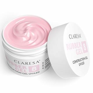 CLARESA RUBBER GEL 8 JASNY CHŁODNY RÓŻ ŻEL BUDUJĄCY SAMOPOZIOMUJĄCY 12 G
