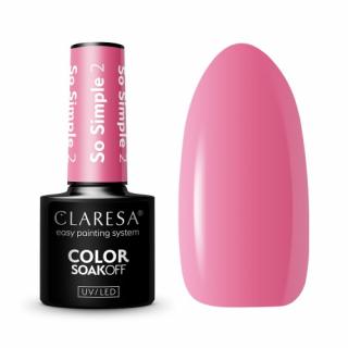 CLARESA SO SIMPLE 2 LAKIER HYBRYDOWY NASYCONY CHŁODNY RÓŻ 5 G
