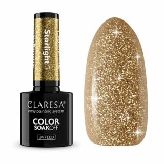 CLARESA STARLIGHT 1 LAKIER HYBRYDOWY ZŁOTY BROKAT EFEKT FLASH 5 G