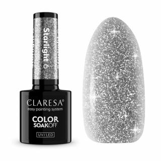 CLARESA STARLIGHT 6 LAKIER HYBRYDOWY SREBRNY BROKAT EFEKT FLASH 5 G