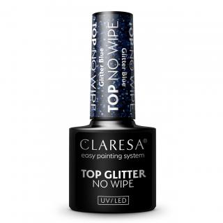 CLARESA TOP NO WIPE BROKATOWY Z DROBINKAMI GLITTER BLUE 5G
