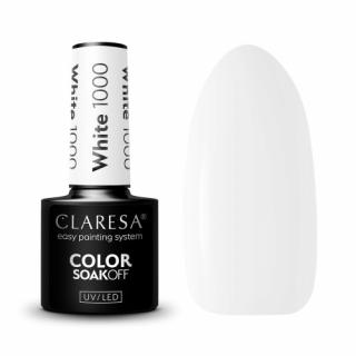 CLARESA WHITE 1000 LAKIER HYBRYDOWY DO PAZNOKCI KLASYCZNY BIAŁY 5 G