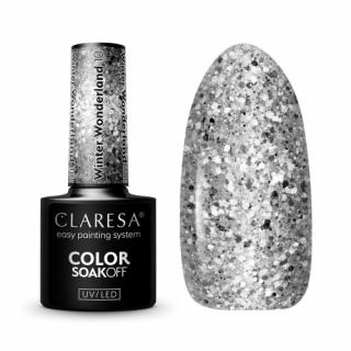 CLARESA WINTER WONDERLAND 10 LAKIER HYBRYDOWY SREBRNY BROKAT 5 G