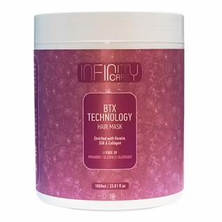 QURE INFINITY CARE BTX MASKA NAWILŻAJĄCO-REGENERUJĄCA Z KERATYNĄ JEDWABIEM I KOLAGENEM 1000 ML
