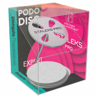 STALEKS PRO ZESTAW DYSK TARCZA DO PEDICURE PODODISC PRO LONG L 25MM WYDŁUŻONY + WYMIENNE NAKŁADKI 180 GRIT 5 SZT. PDLSET-25