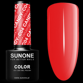 SUNONE LAKIER HYBRYDOWY C04 CANDY JASKRAWA CIEPŁA CZERWIEŃ UV/LED 5G