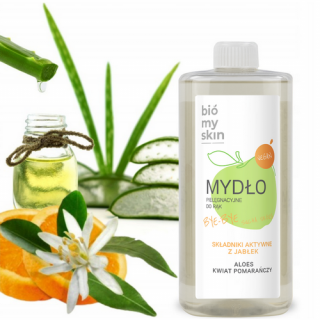 YAPPCO NATURALNE MYDŁO PIELĘGNACYJNE DO RĄK ALOES I KWIAT POMARAŃCZY ZAPAS 750ML